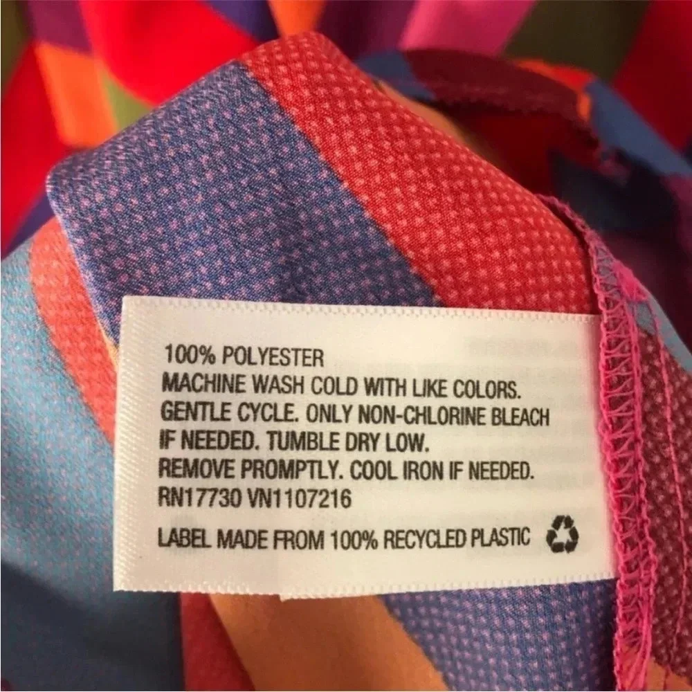 A New Day Vibrant Multi Colored Striped Asymmetrical Sun Dress medium - Picture 10 of 12